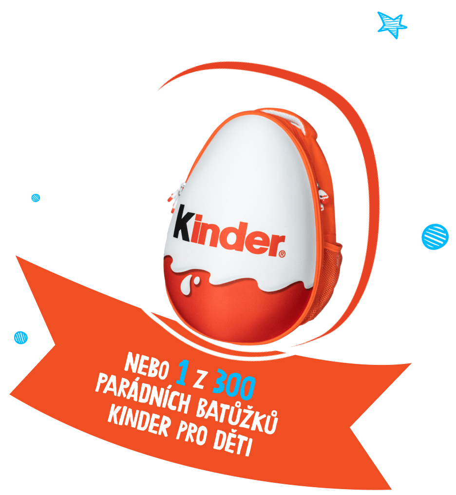 nebo 1 z 300 parádních batůžků Kinder pro děti