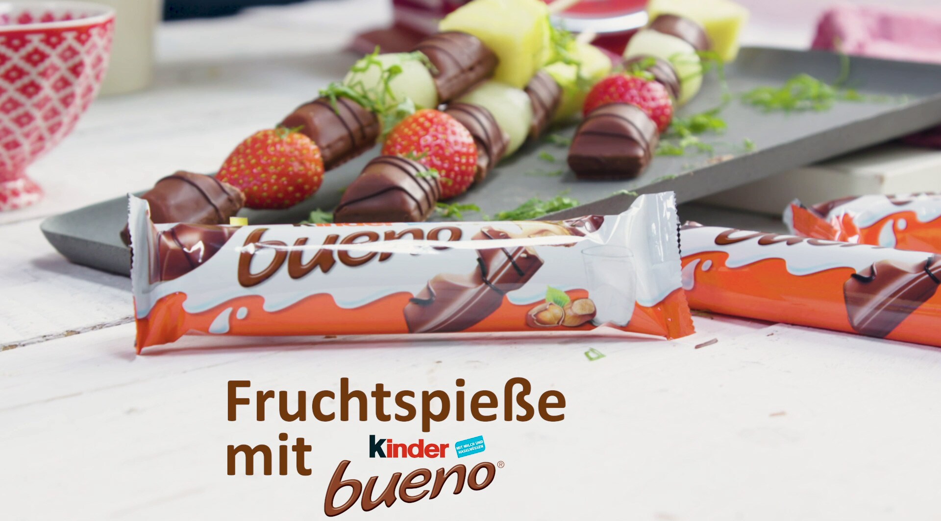 fruchtspieße mit kinder bueno - kinder deutschland