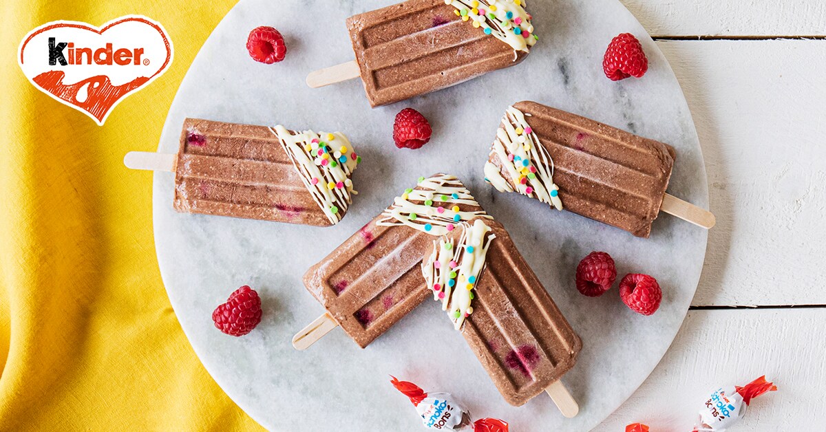 Bananen-Himbeer-Eis mit kinder Schoko-Bons - kinder Deutschland