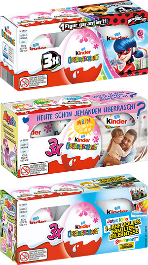 kinder Überraschung 3er Pack (3x 20g) Rosa Ei