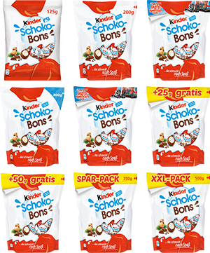 kinder Schoko-Bons 125g, 200g, 300g, 200g + 25g gratis, 300g + 50g gratis, 350g, 500g